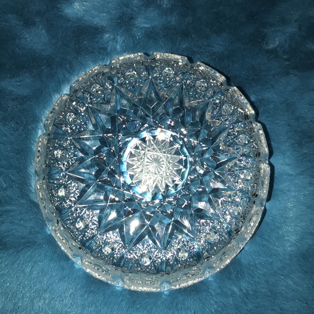 Vintage Imperlux Crystal Serving Bowl Genuine Handcut Lead Crystal - Picture 3 of 6